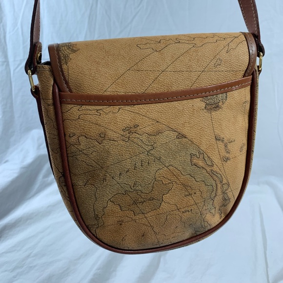 Genuine vintage PIERRE BALMAIN world map saddle bag crossbody - Picture 13 of 14